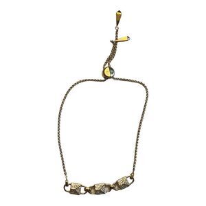 Michael Kors Slider Bracelet In 14K Gold-Plated Sterling Silver Pave Link New